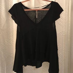 Free people short sleeve flowy shirt